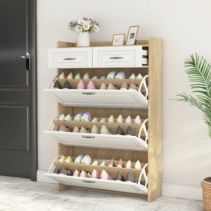 3-Door 2-Drawer Shoe Organiser Cabinet
