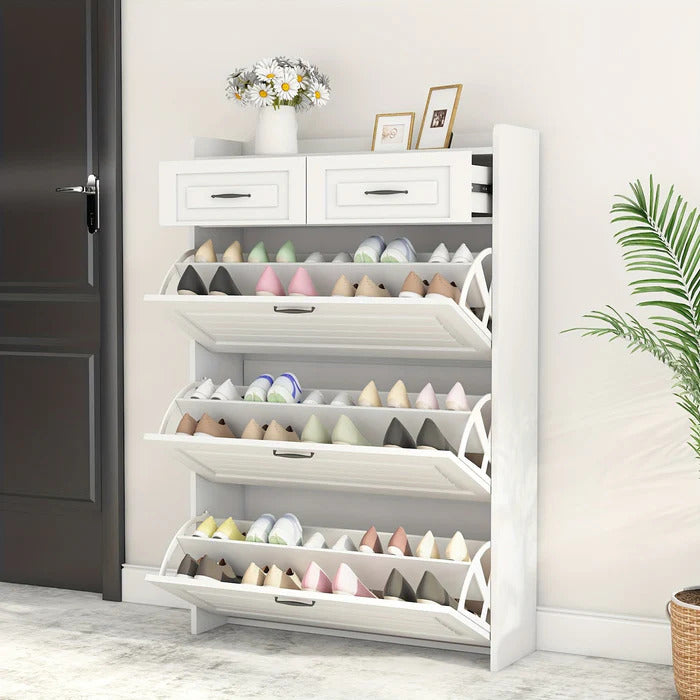 3-Door 2-Drawer Shoe Organiser Cabinet